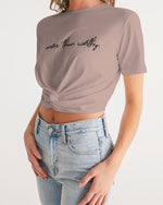Load image into Gallery viewer, More Than Worthy X TruthorTruth Women&#39;s Twist-Front Cropped Tee

