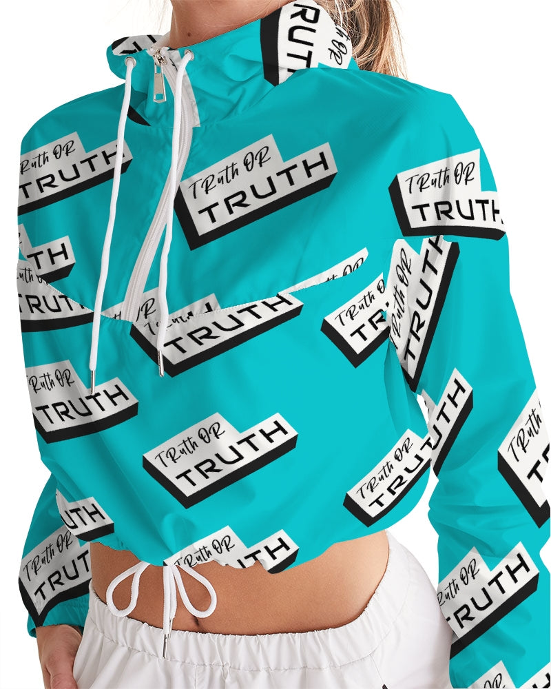 TruthorTruth Aqua Blue Women's Cropped Windbreaker