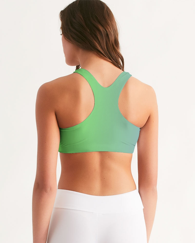 Spring Green Gradient  Women's Seamless Sports Bra