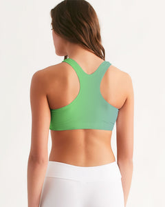 Spring Green Gradient  Women's Seamless Sports Bra