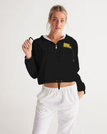 Load image into Gallery viewer, Black &amp; Yellow Women&#39;s Cropped Windbreaker
