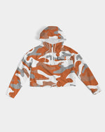 Load image into Gallery viewer, Orange Camo Women&#39;s Cropped Windbreaker

