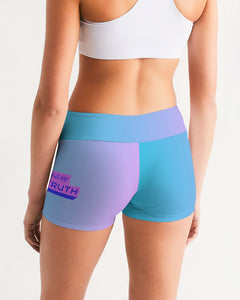 Topaz Gradient Women's Mid-Rise Yoga Shorts