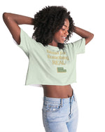 Load image into Gallery viewer, Stand For Something Real Women&#39;s Lounge Cropped Tee
