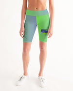Load image into Gallery viewer, Spring Green Gradient  Women&#39;s Mid-Rise Bike Shorts
