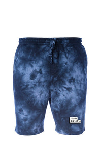 Navy Blue Tie Dye Fleece Shorts