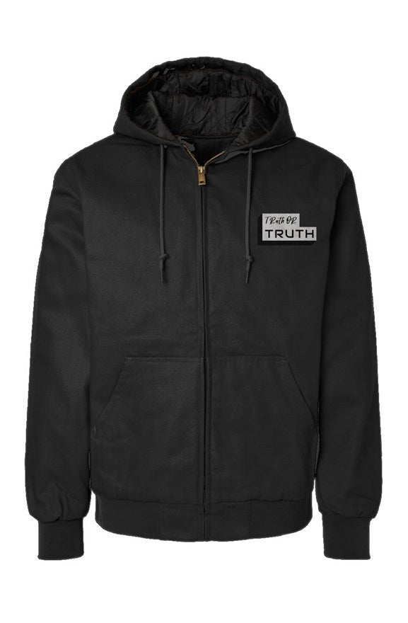 TruthorTruth Black Embroidered Canvas Workwear Jacket