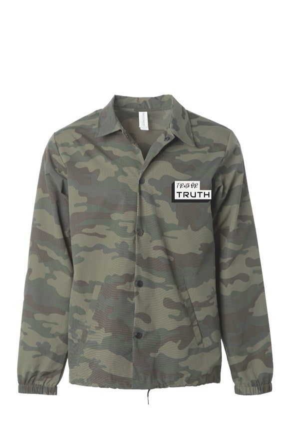 Water Resistant Camo Windbreaker Coaches Jacket Camo