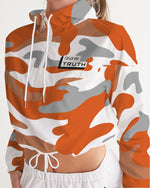 Load image into Gallery viewer, Orange Camo Women&#39;s Cropped Windbreaker
