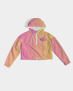 Pink Gradient Women's Cropped Windbreaker
