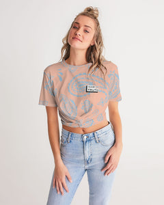 Bandana Print  Women's Twist-Front Cropped Tee