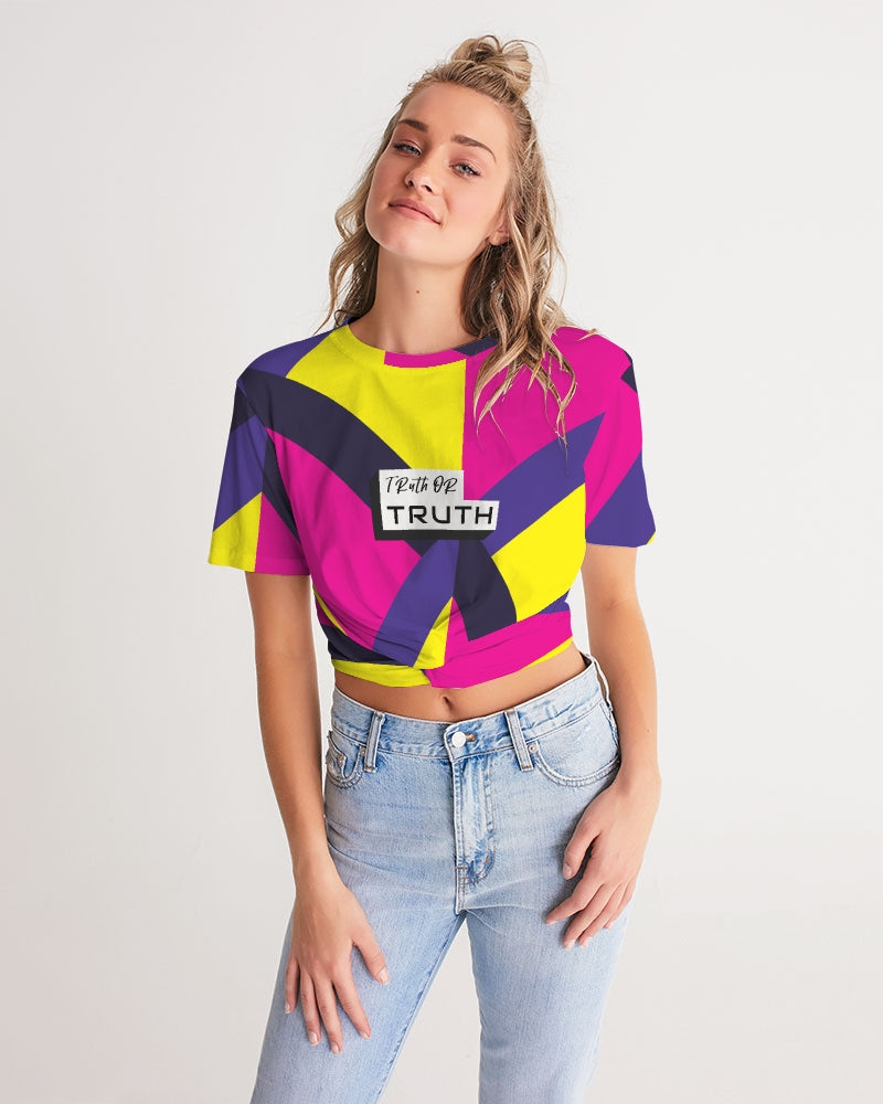 TruthorTruth Summer Colorway  Women's Twist-Front Cropped Tee