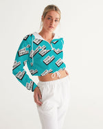 Load image into Gallery viewer, TruthorTruth Aqua Blue Women&#39;s Cropped Windbreaker

