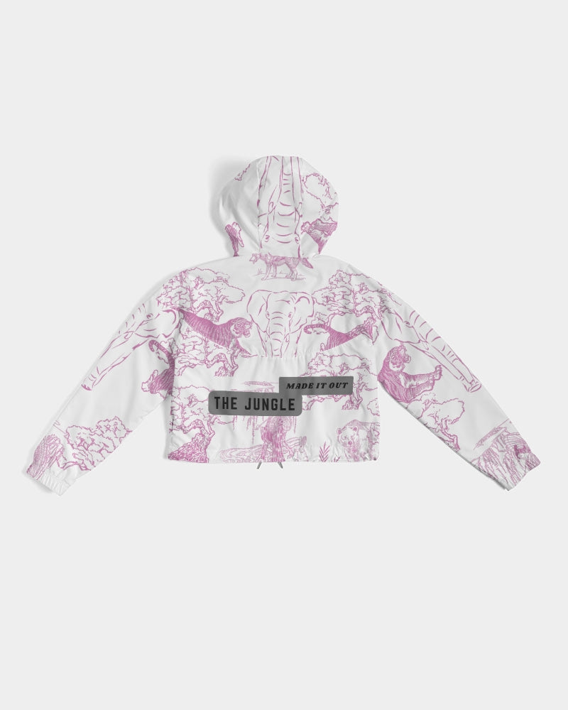 Made it Out The Jungle  Women's Cropped Windbreaker