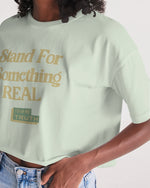 Load image into Gallery viewer, Stand For Something Real Women&#39;s Lounge Cropped Tee
