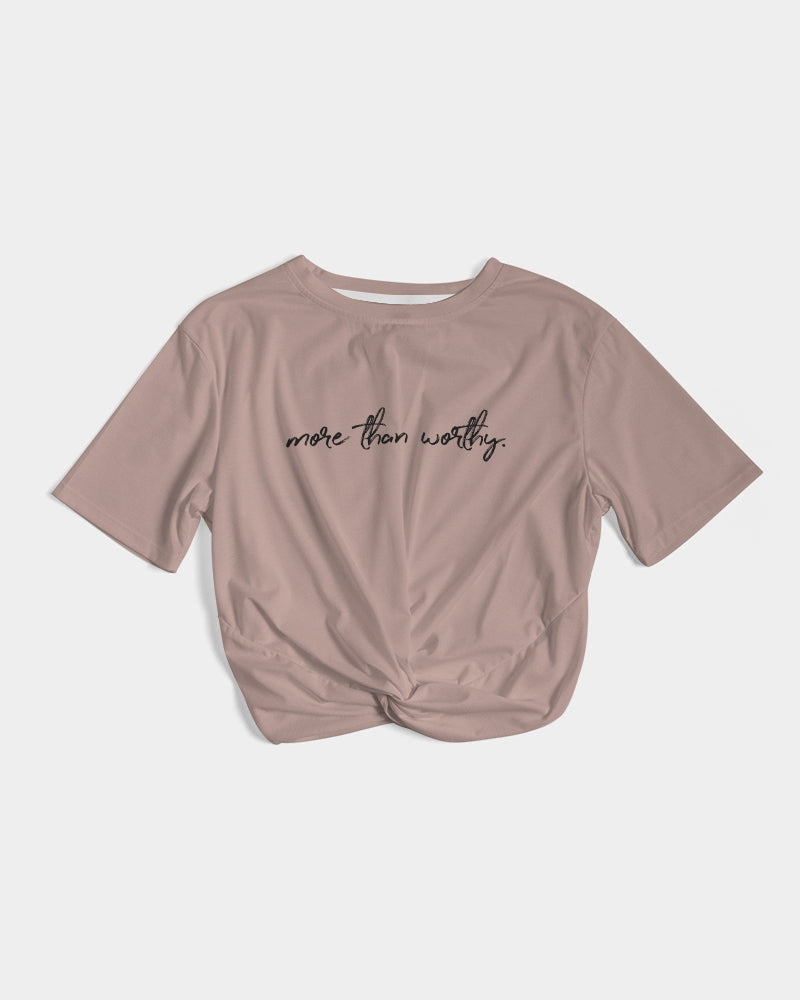 More Than Worthy X TruthorTruth Women's Twist-Front Cropped Tee