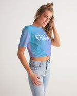 Load image into Gallery viewer, Still Me Topaz Gradient Women&#39;s Twist-Front Cropped Tee

