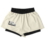 Load image into Gallery viewer, Women&#39;s Cream and Black 2 in 1 shorts
