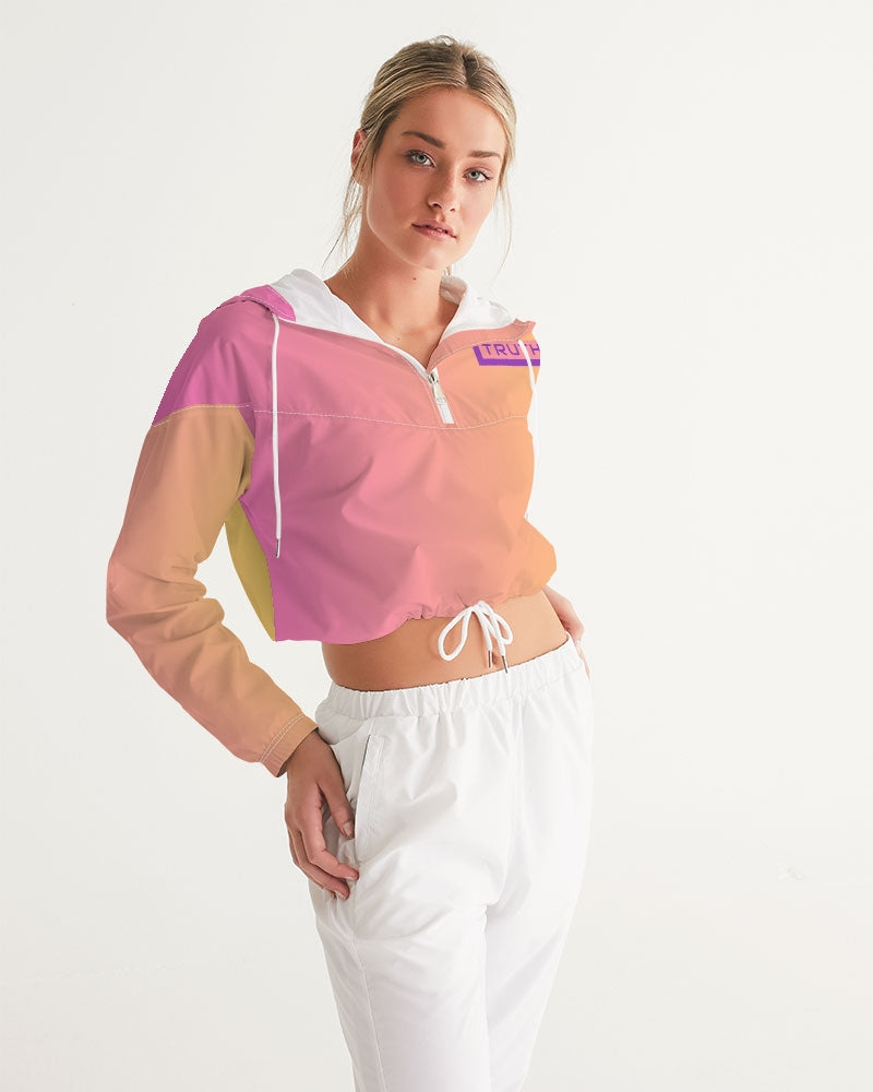 Pink Gradient Women's Cropped Windbreaker