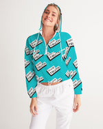 Load image into Gallery viewer, TruthorTruth Aqua Blue Women&#39;s Cropped Windbreaker
