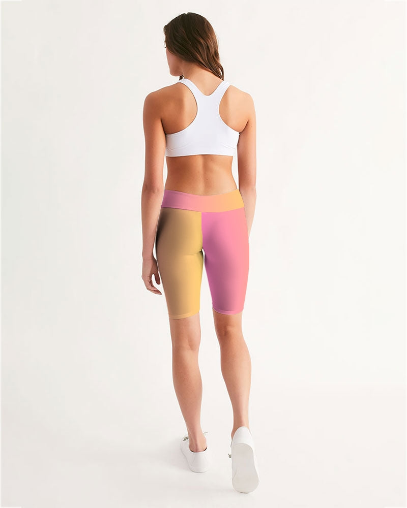 Pink Gradient Women's Mid-Rise Bike Shorts