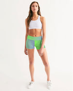 Load image into Gallery viewer, Spring Green Gradient  Women&#39;s Mid-Rise Yoga Shorts
