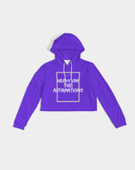 Load image into Gallery viewer, Heavy On The Affirmations Purple Women&#39;s Cropped Hoodie
