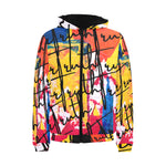 Load image into Gallery viewer, Mens Abstract Hooded Bomber Jacket

