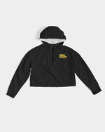 Load image into Gallery viewer, Black &amp; Yellow Women&#39;s Cropped Windbreaker

