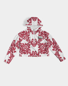 TruthorTruth Red Floral Cropped Windbreaker