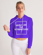 Load image into Gallery viewer, Heavy On The Affirmations Purple Women&#39;s Cropped Hoodie
