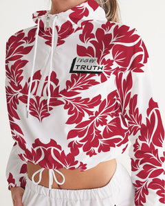 TruthorTruth Red Floral Cropped Windbreaker