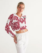 Load image into Gallery viewer, TruthorTruth Red Floral Cropped Windbreaker
