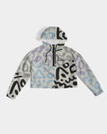 Load image into Gallery viewer, Abstract Retro Pattern Women&#39;s Cropped Windbreaker
