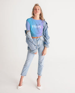 Still Me Topaz Gradient Women's Twist-Front Cropped Tee