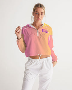 Pink Gradient Women's Cropped Windbreaker