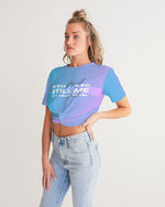 Load image into Gallery viewer, Still Me Topaz Gradient Women&#39;s Twist-Front Cropped Tee
