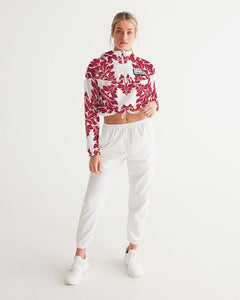 TruthorTruth Red Floral Cropped Windbreaker
