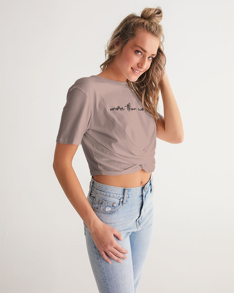 More Than Worthy X TruthorTruth Women's Twist-Front Cropped Tee