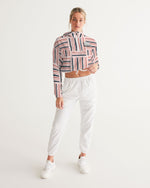 Load image into Gallery viewer, Abstract  Women&#39;s Cropped Windbreaker
