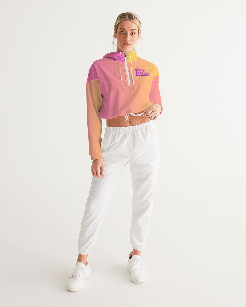 Pink Gradient Women's Cropped Windbreaker