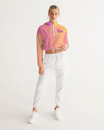 Load image into Gallery viewer, Pink Gradient Women&#39;s Cropped Windbreaker
