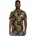 Load image into Gallery viewer, Black &amp; Gold Button Down
