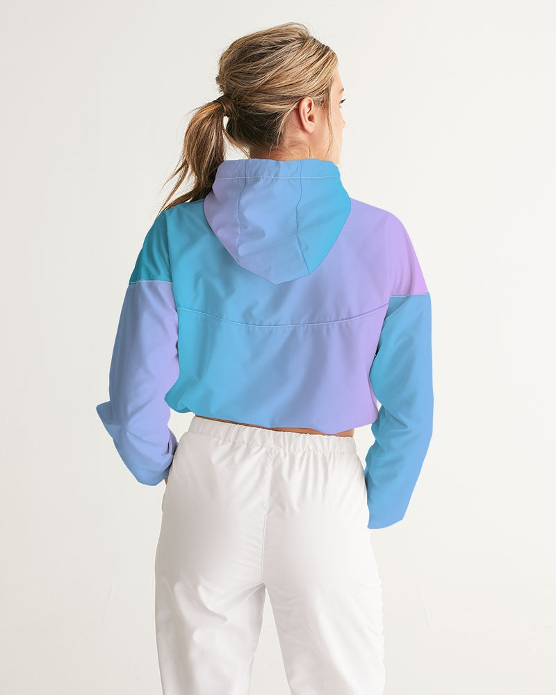 Topaz Gradient Women's Cropped Windbreaker