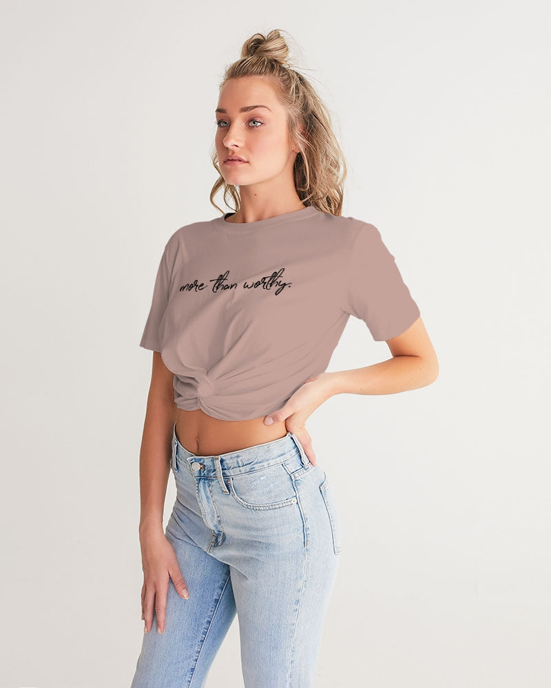 More Than Worthy X TruthorTruth Women's Twist-Front Cropped Tee