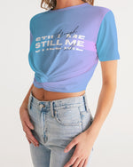 Load image into Gallery viewer, Still Me Topaz Gradient Women&#39;s Twist-Front Cropped Tee
