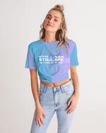 Load image into Gallery viewer, Still Me Topaz Gradient Women&#39;s Twist-Front Cropped Tee

