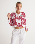 Load image into Gallery viewer, TruthorTruth Red Floral Cropped Windbreaker
