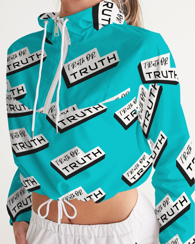 TruthorTruth Aqua Blue Women's Cropped Windbreaker