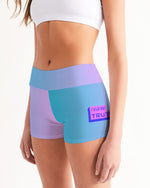 Load image into Gallery viewer, Topaz Gradient Women&#39;s Mid-Rise Yoga Shorts
